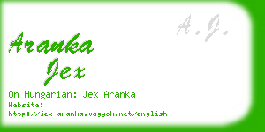 aranka jex business card